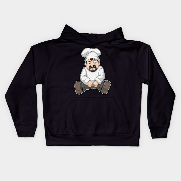 Chef with Chef's hat & Beard Kids Hoodie by Markus Schnabel